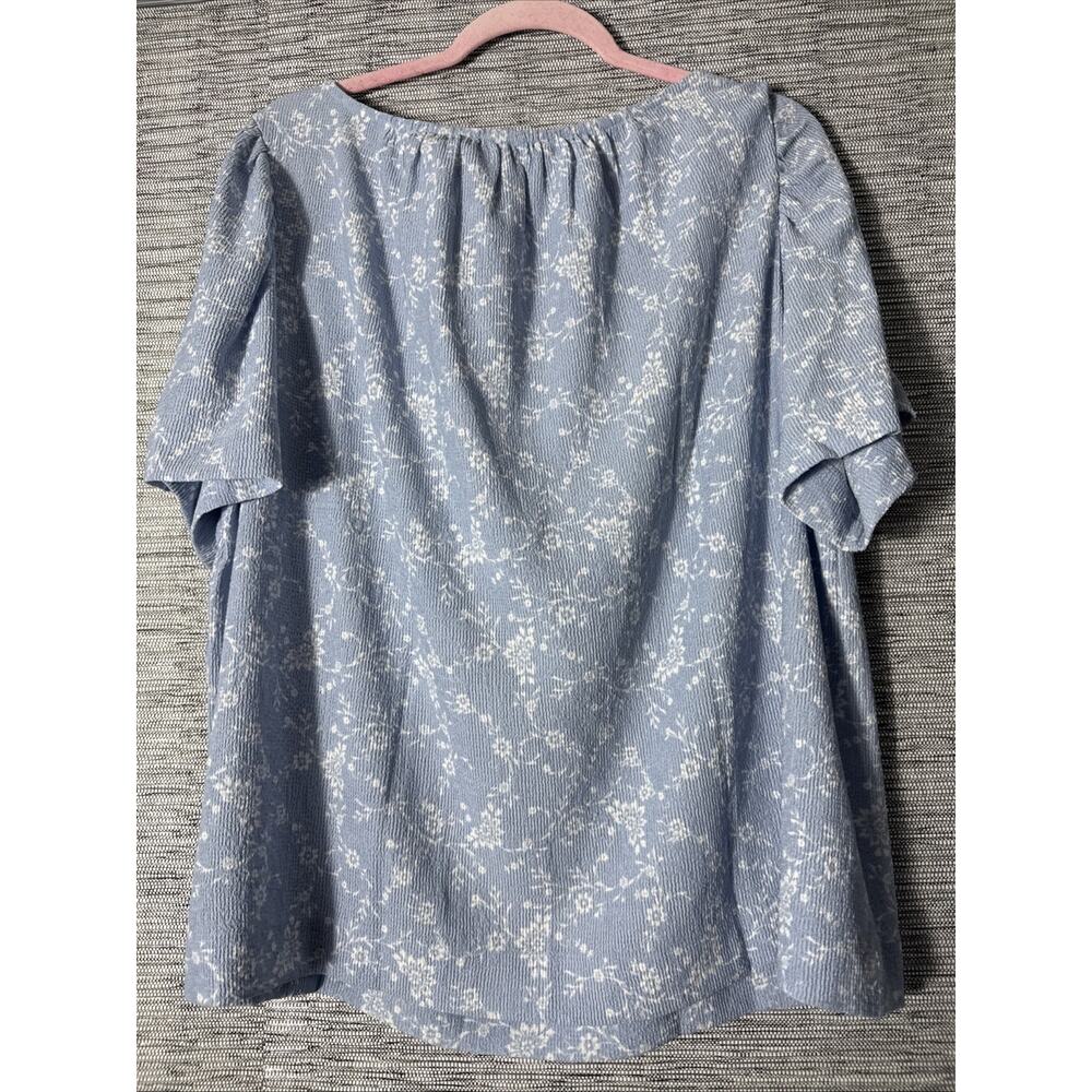 Loft Bouquet Flutter Sleeve Boatneck Top, XXL 2XL - Picture 3 of 5